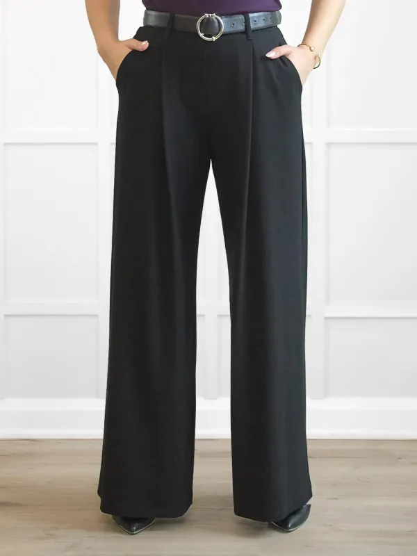 Lara high waisted wide leg pleated pant sold by Miik