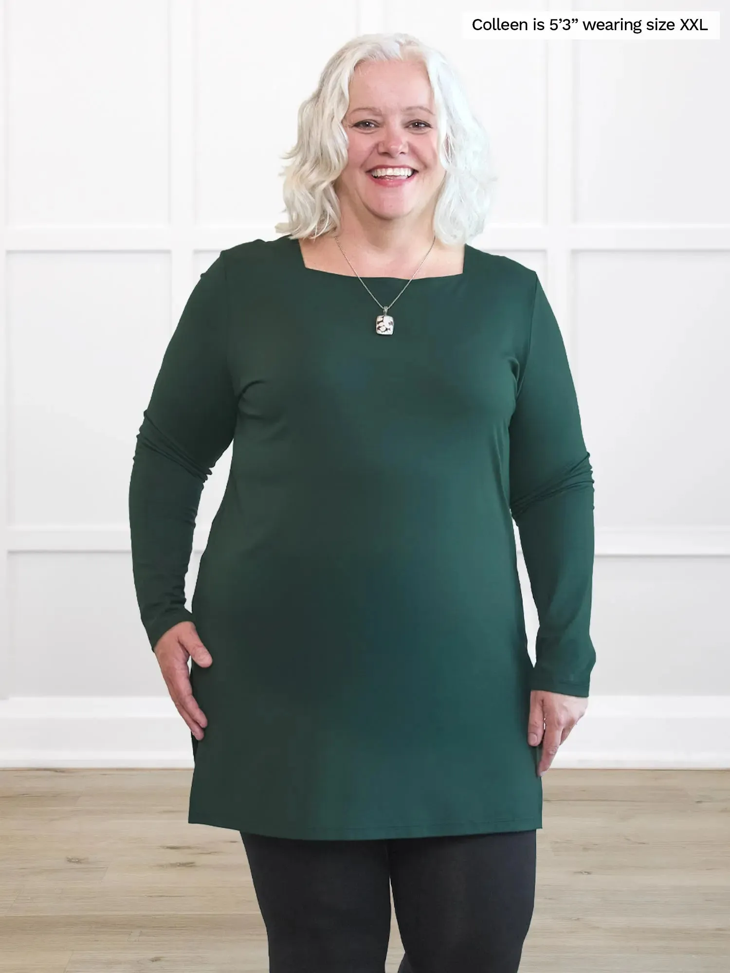 Peggy square neck side slit tunic sold by Miik product image thumbnail 2