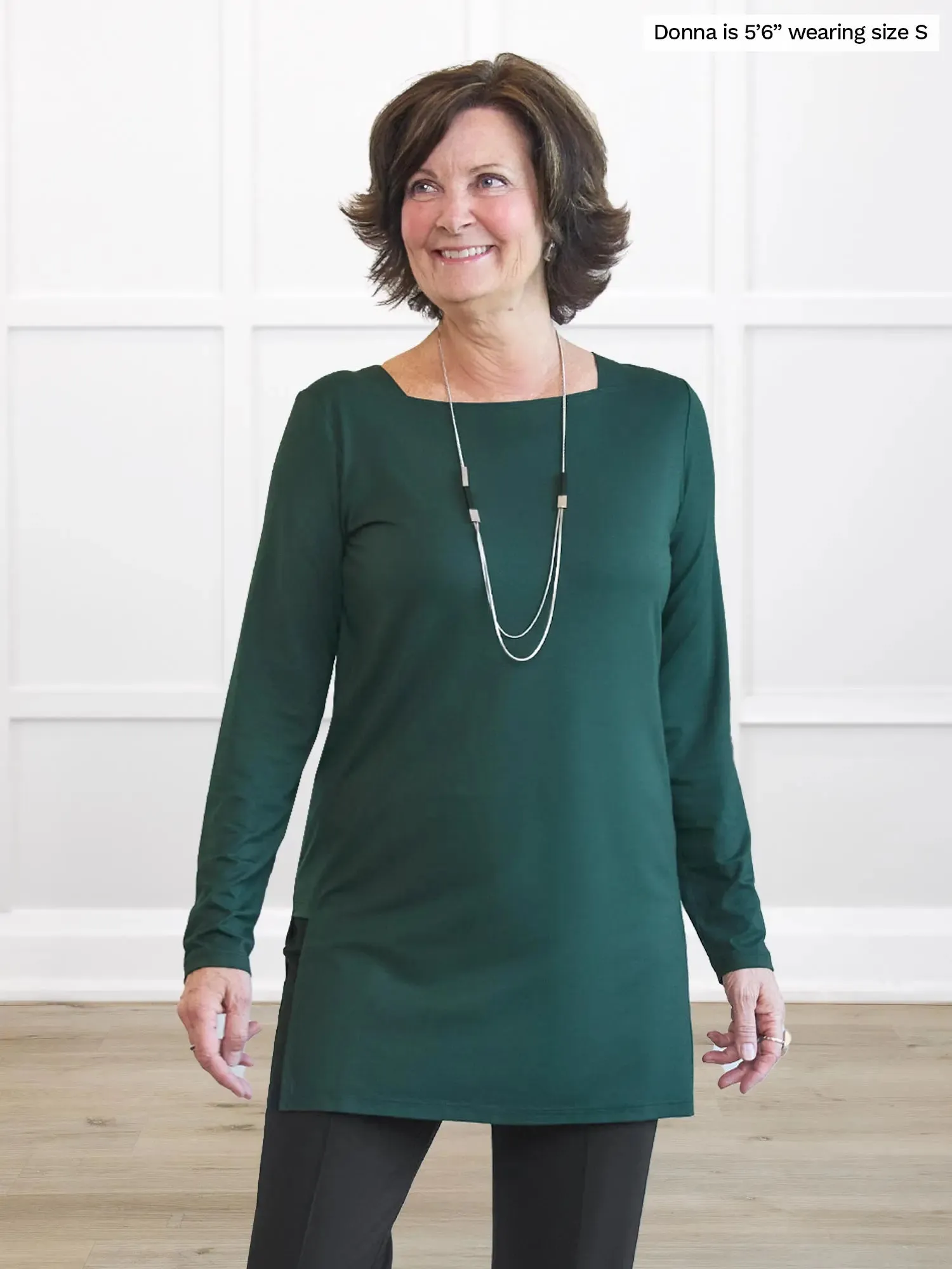 Peggy square neck side slit tunic sold by Miik product image thumbnail 5