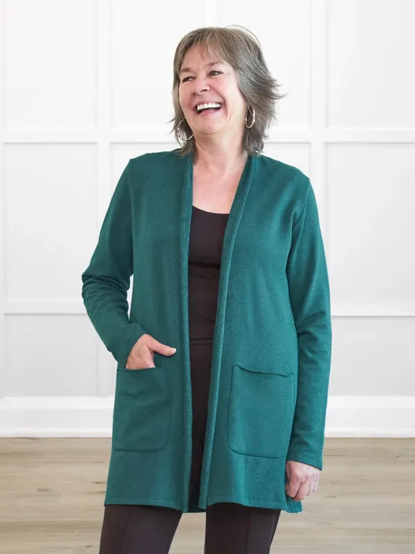 Montana fleece pocket cardigan sold by Miik