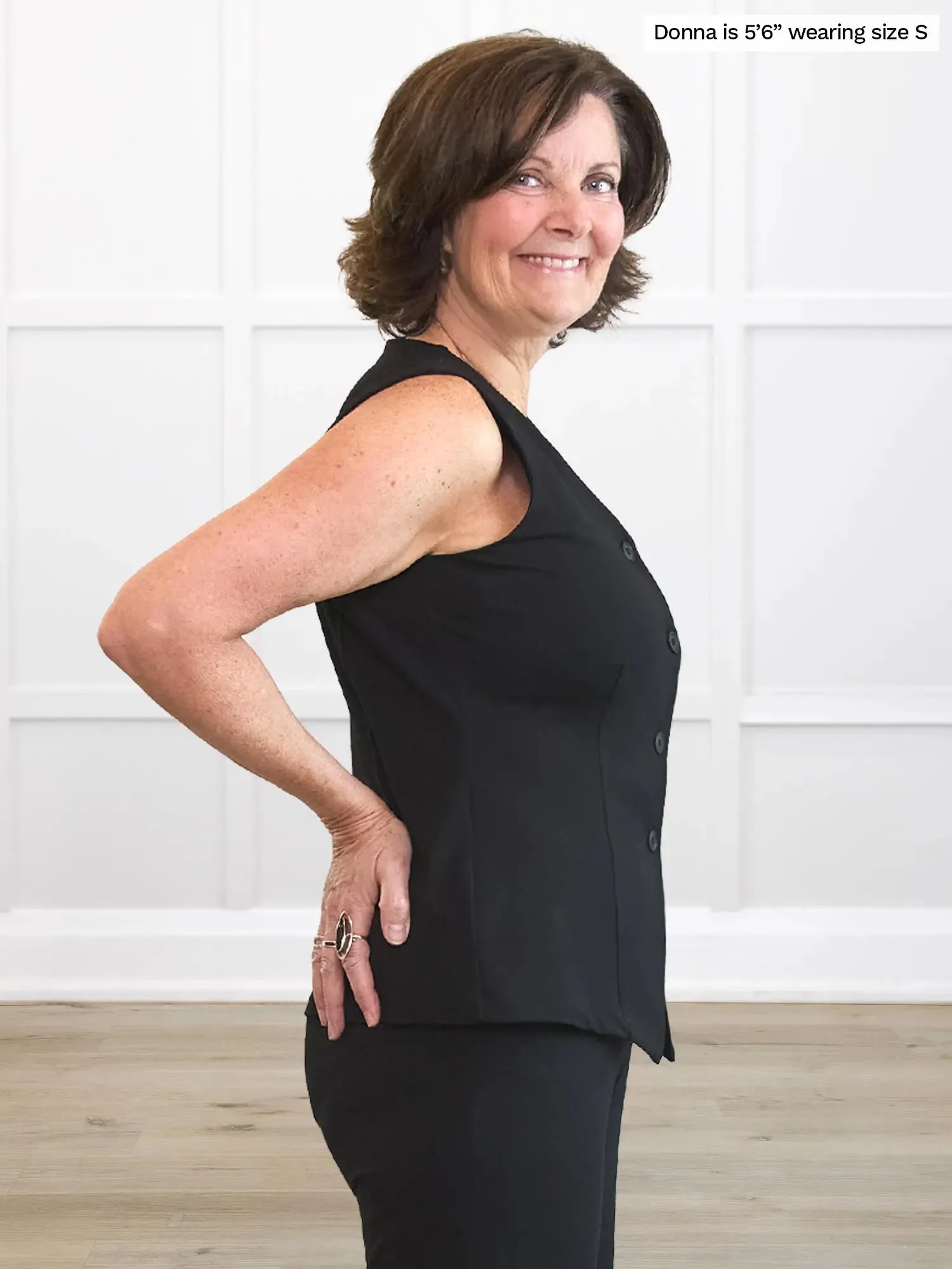 Alba tailored stretchy vest sold by Miik product image thumbnail 4