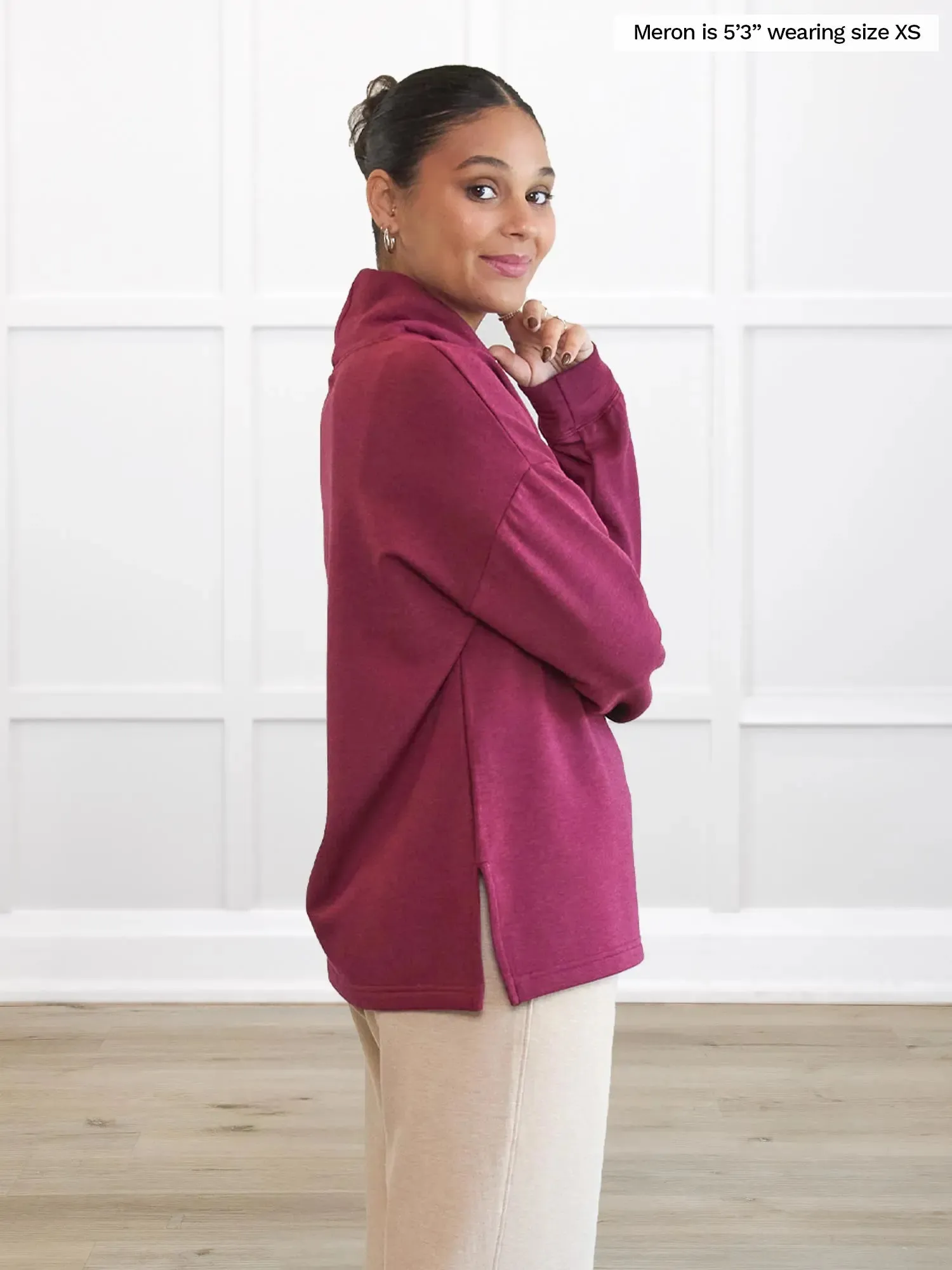 Daya cowl neck fleece top sold by Miik product image thumbnail 4