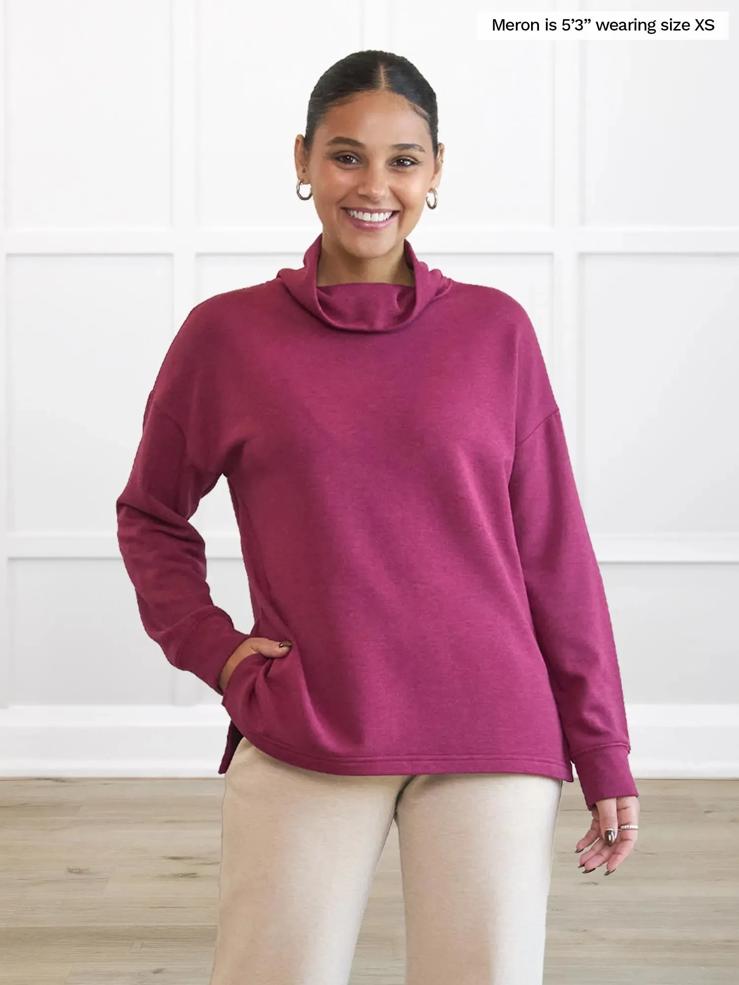 Daya cowl neck fleece top sold by Miik product image thumbnail 3
