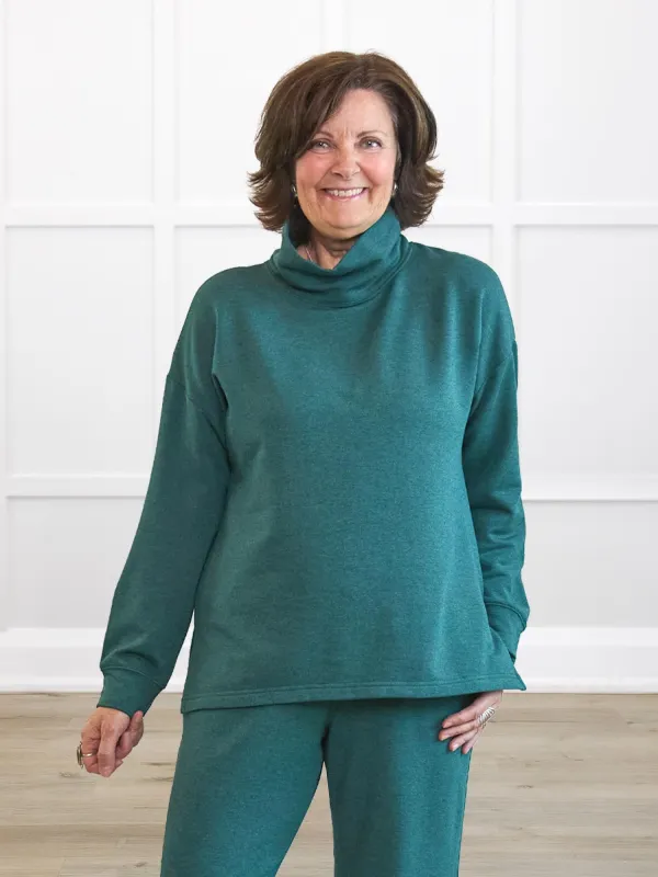 Daya cowl neck fleece top sold by Miik