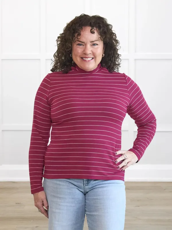 Liana mockneck long sleeve top sold by Miik