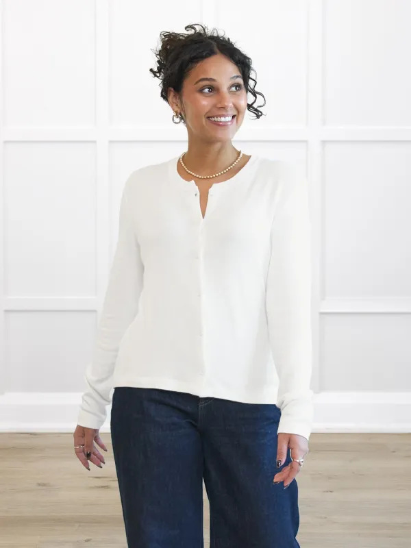 Maribel crewneck sweater knit cardigan sold by Miik