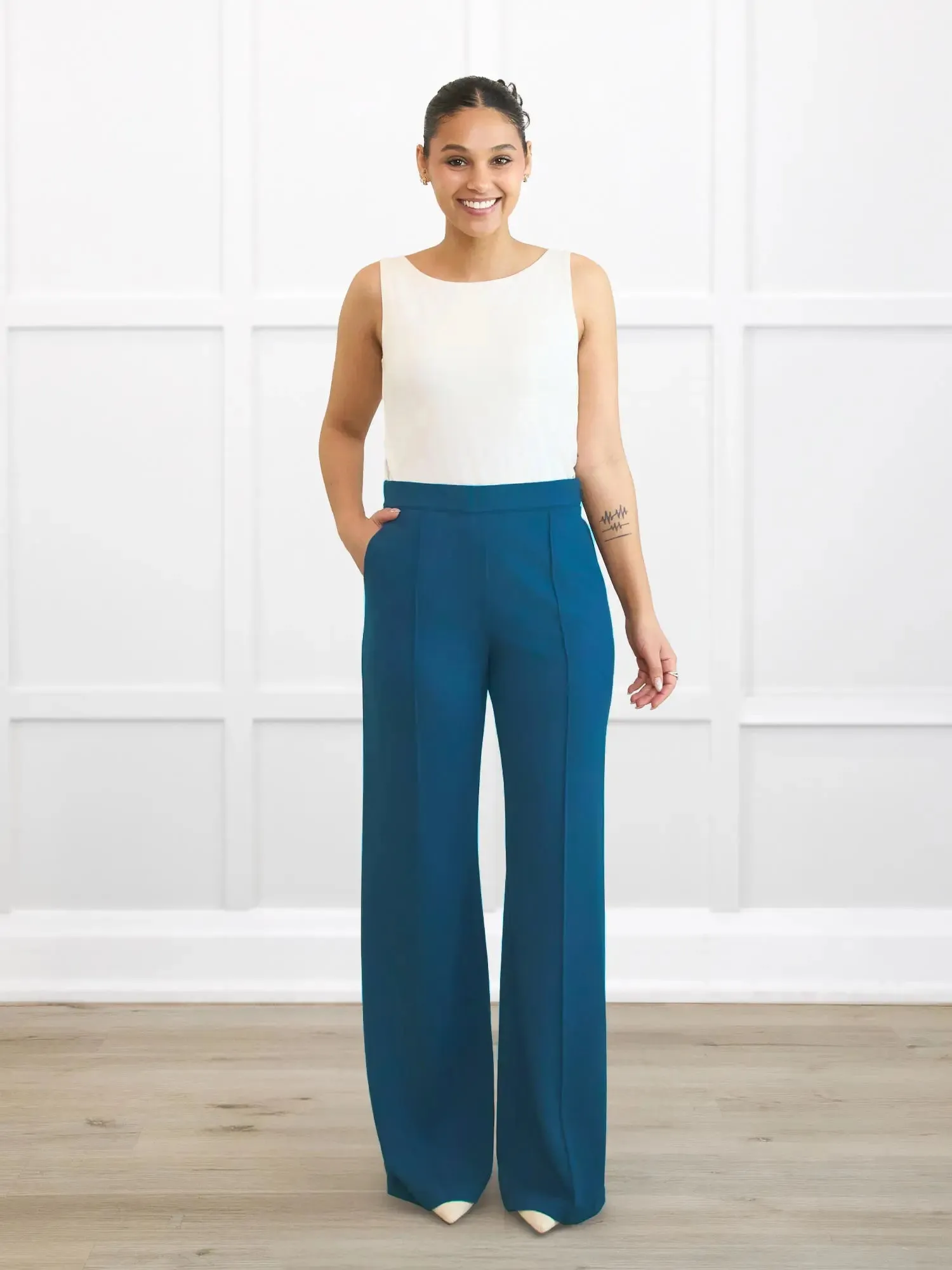Maxine wide leg pintuck ponte pant - FINAL SALE sold by Miik product image thumbnail 2