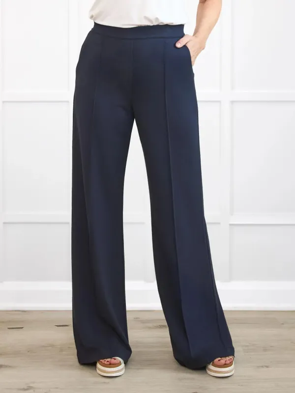 Maxine wide leg pintuck ponte pant made by Miik
