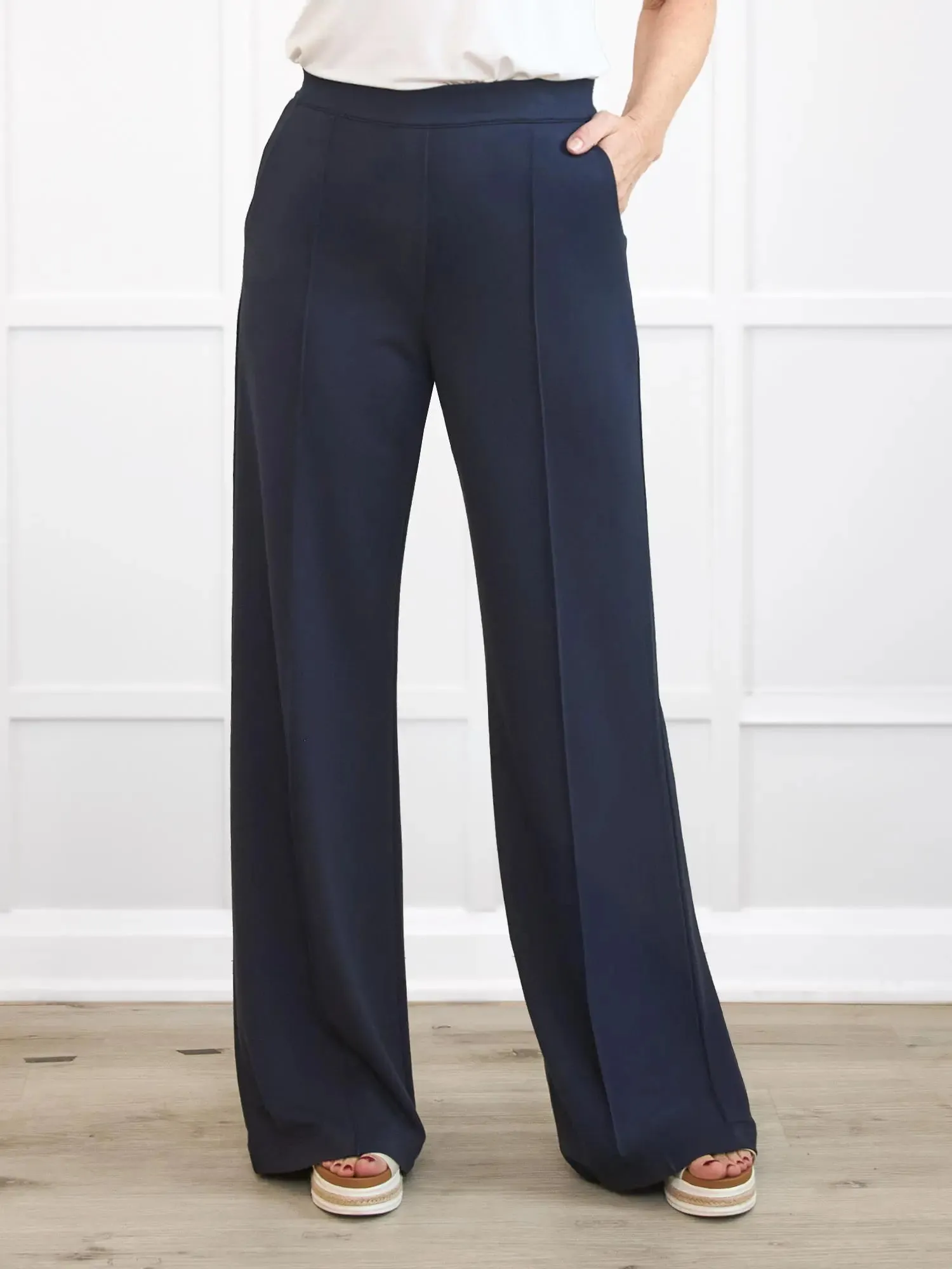 Maxine wide leg pintuck ponte pant - FINAL SALE sold by Miik