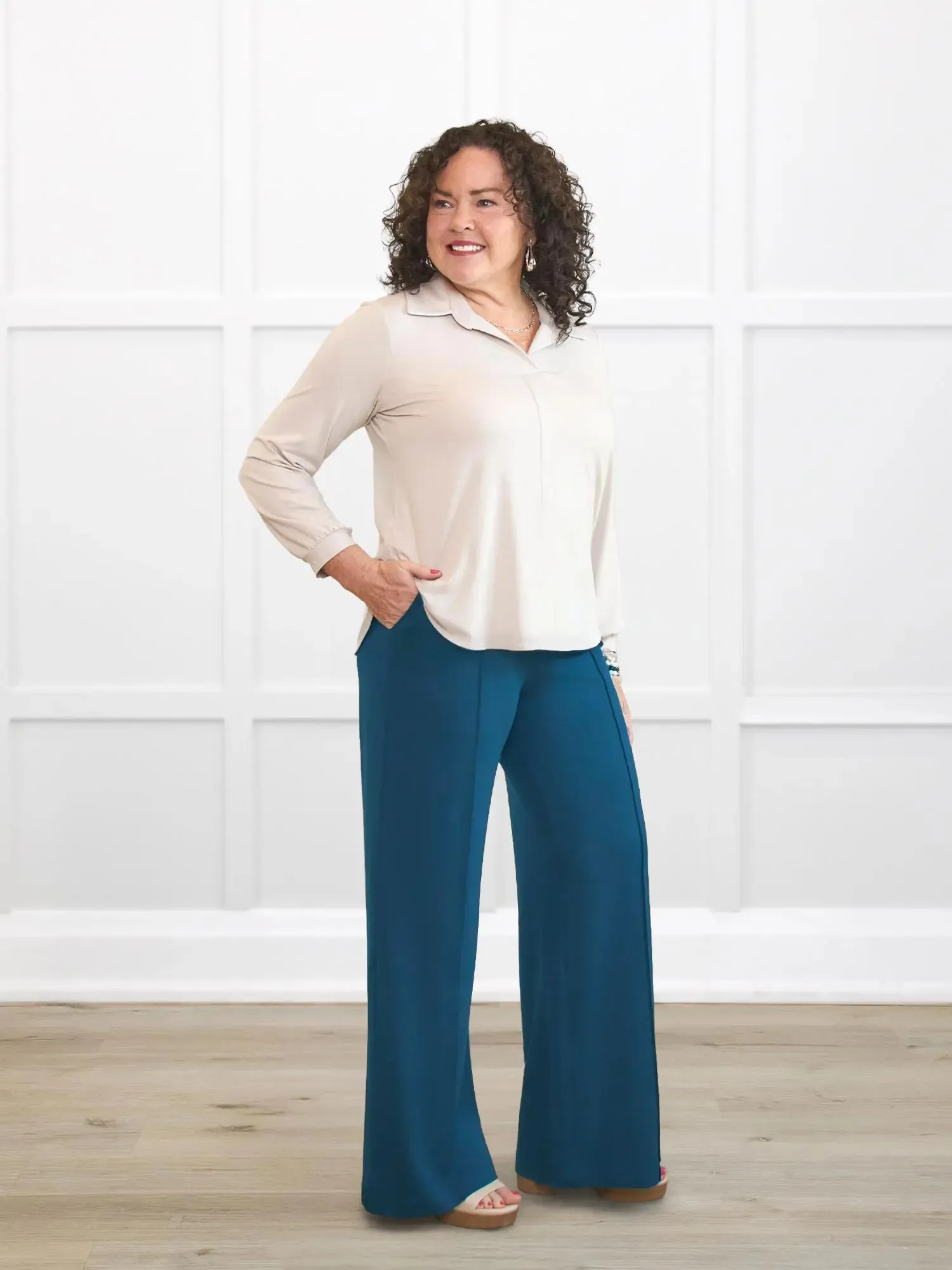 Maxine wide leg pintuck ponte pant - FINAL SALE sold by Miik product image thumbnail 5