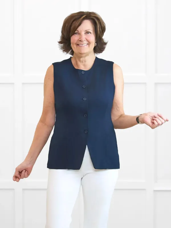 Bibi high neck tailored vest made by Miik