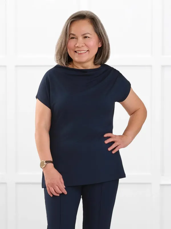 Yuna draped reversible neckline top made by Miik