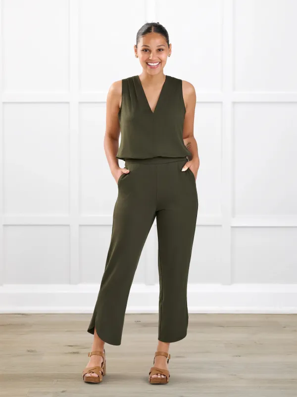 Juna open-back dressy capri jumpsuit made by Miik