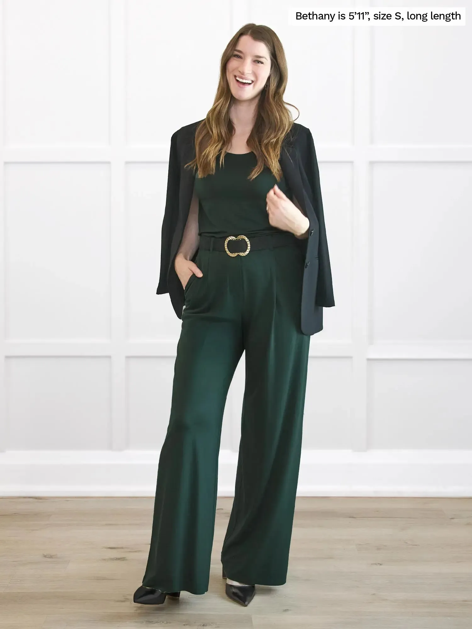 Lara high waisted wide leg pleated pant | LONG sold by Miik product image thumbnail 3
