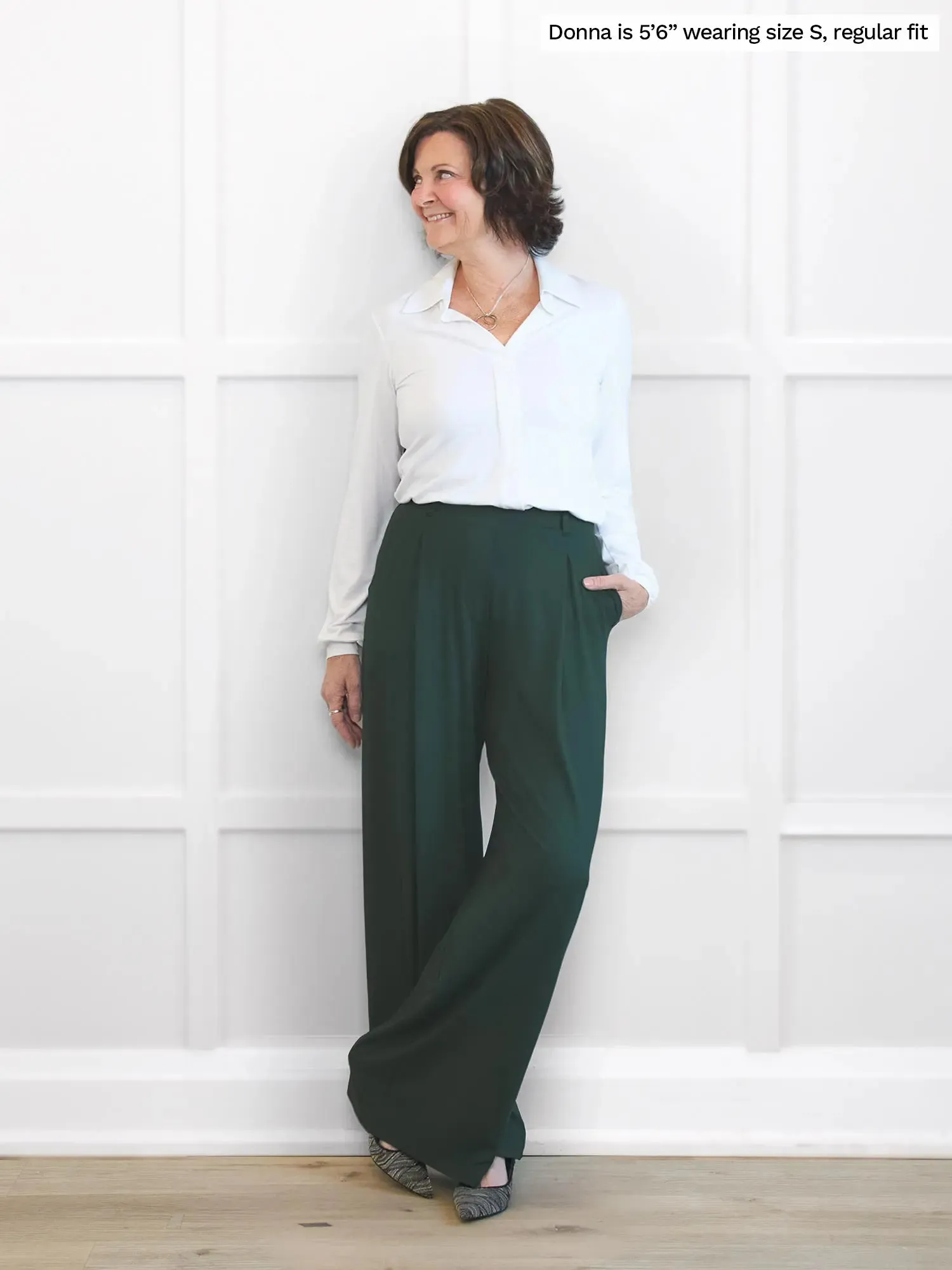 Lara high waisted wide leg pleated pant | PETITE sold by Miik product image thumbnail 5