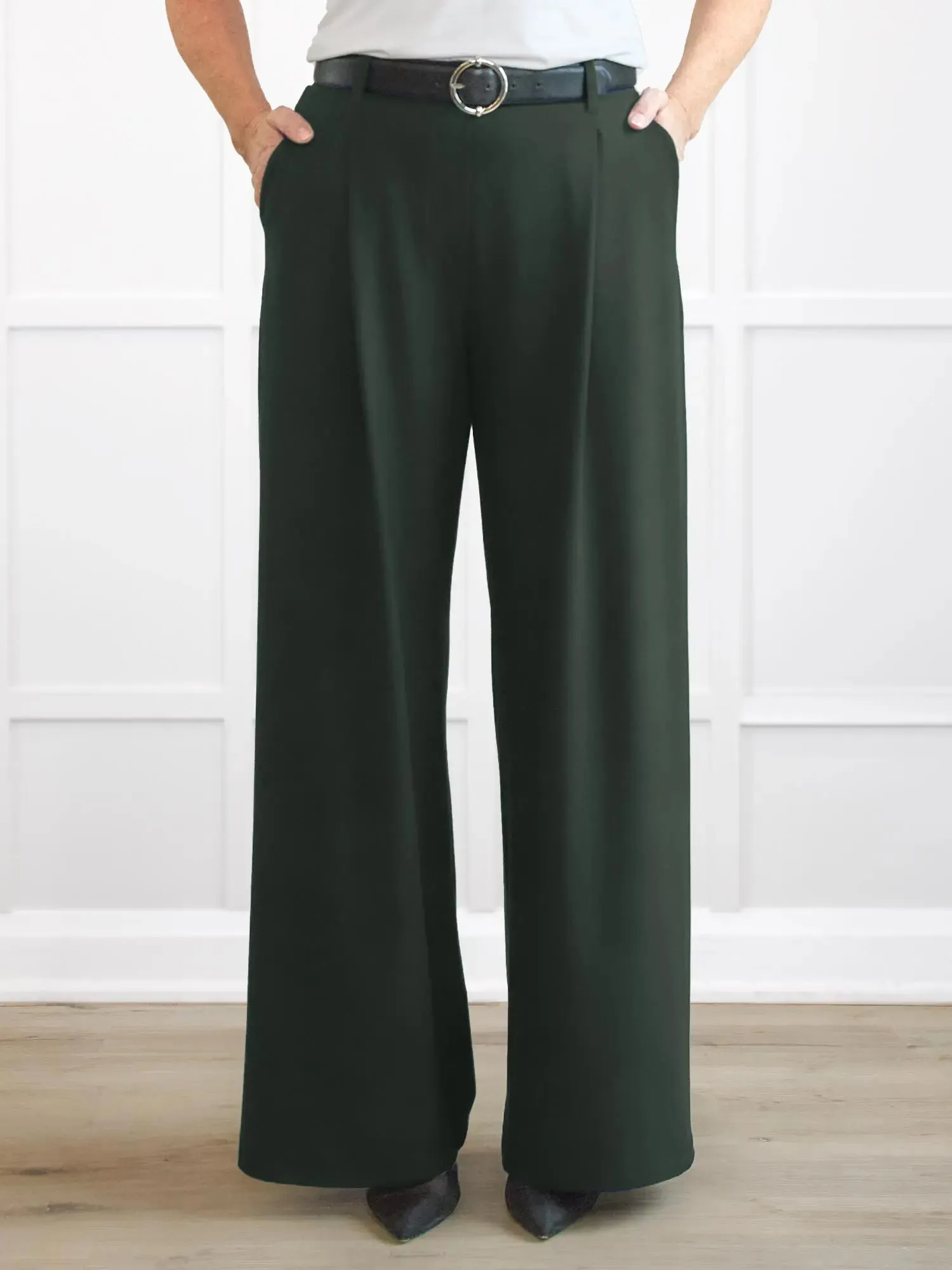Lara high waisted wide leg pleated pant | PETITE sold by Miik product image thumbnail 4