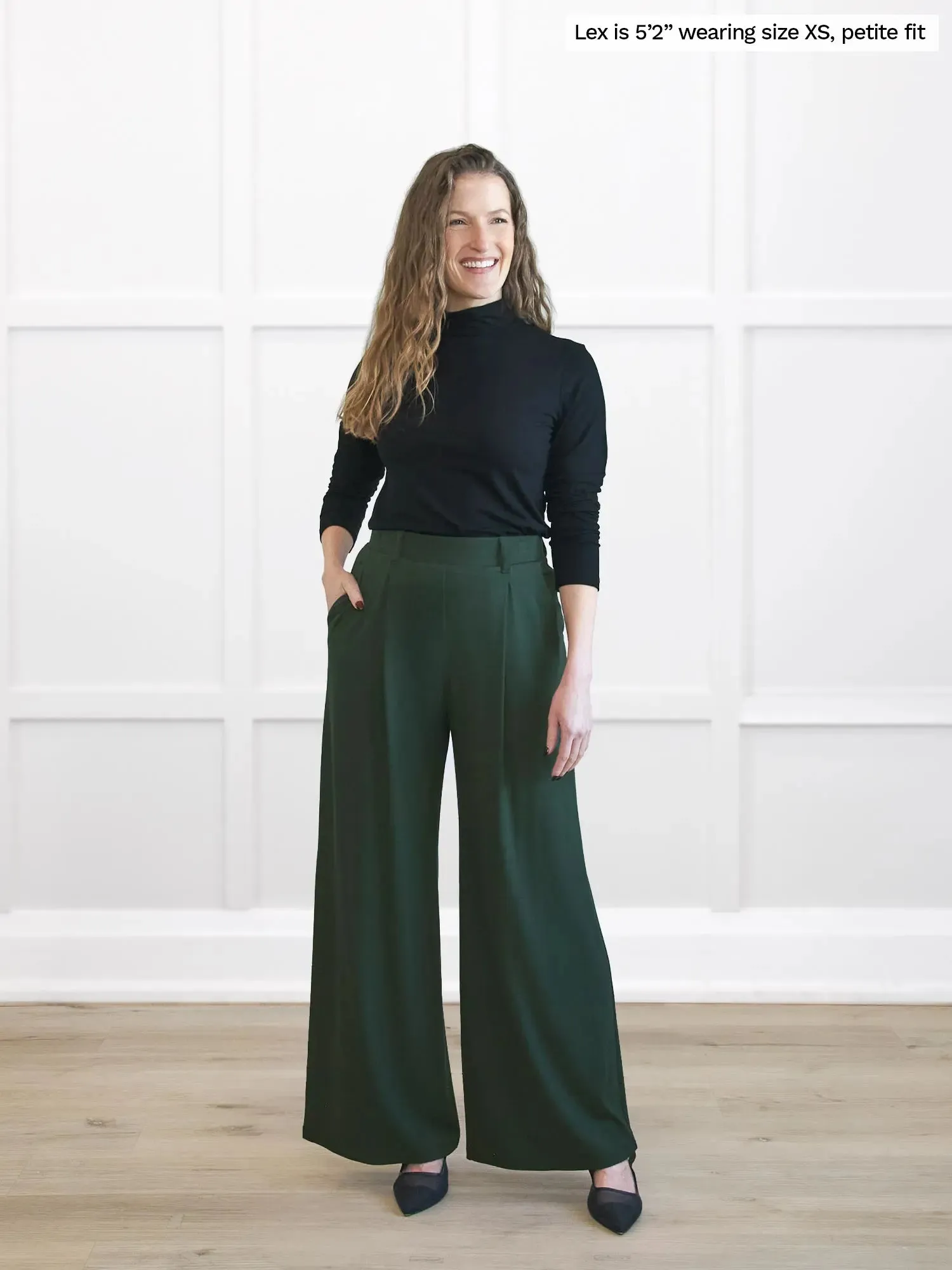 Lara high waisted wide leg pleated pant | PETITE sold by Miik product image thumbnail 3
