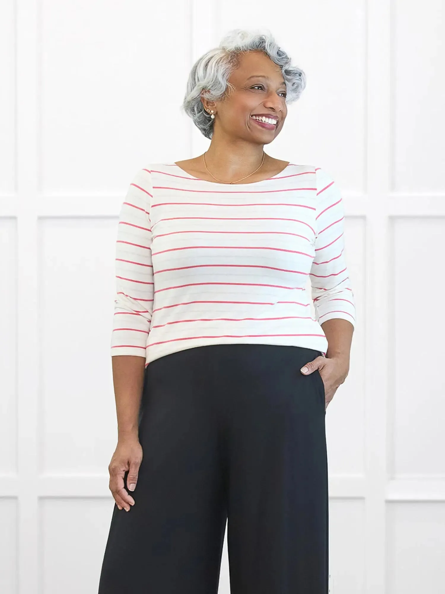 Mahala boatneck 3/4 sleeve top | PETITE sold by Miik product image thumbnail 5