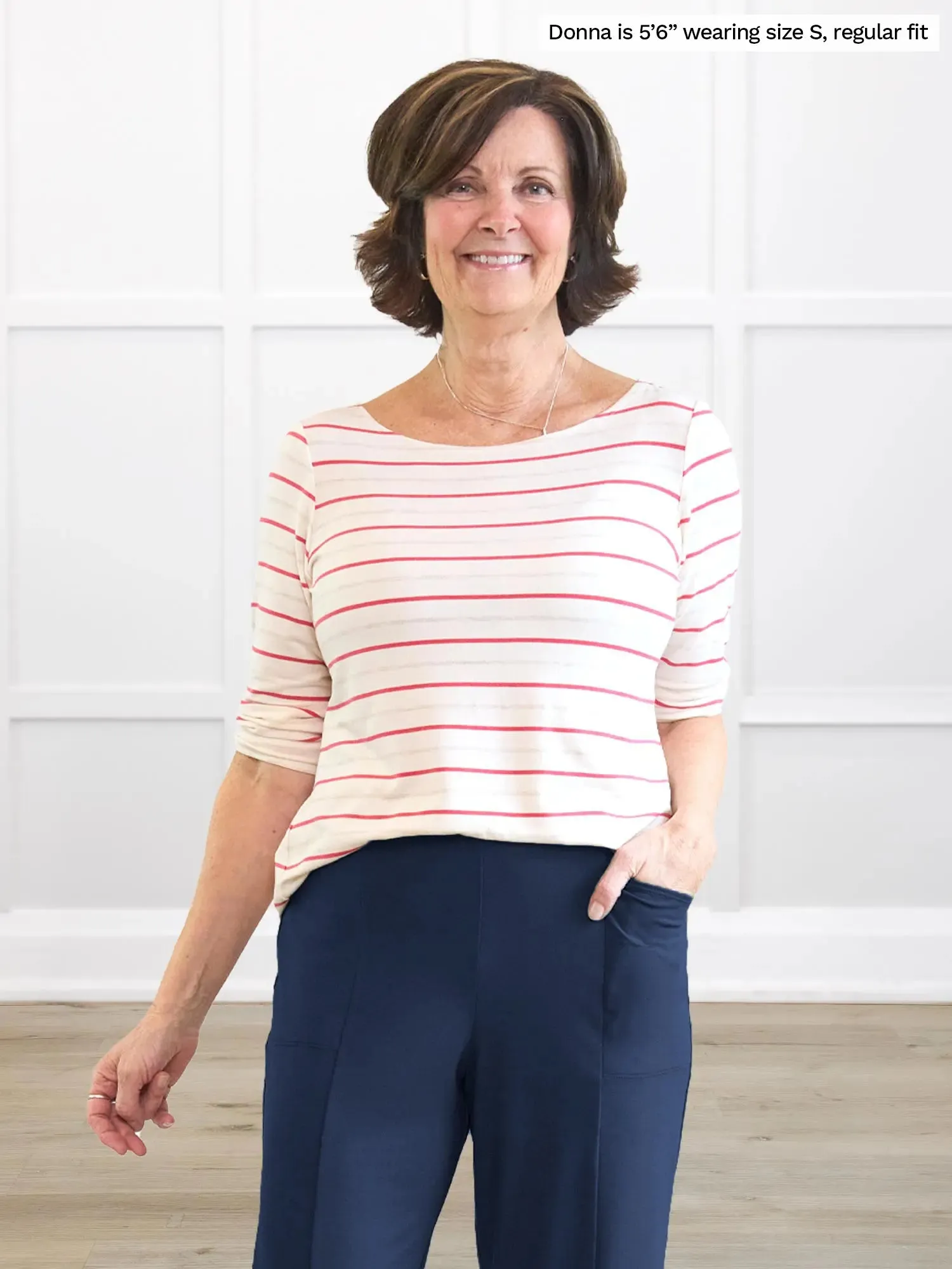 Mahala boatneck 3/4 sleeve top | PETITE sold by Miik product image thumbnail 3
