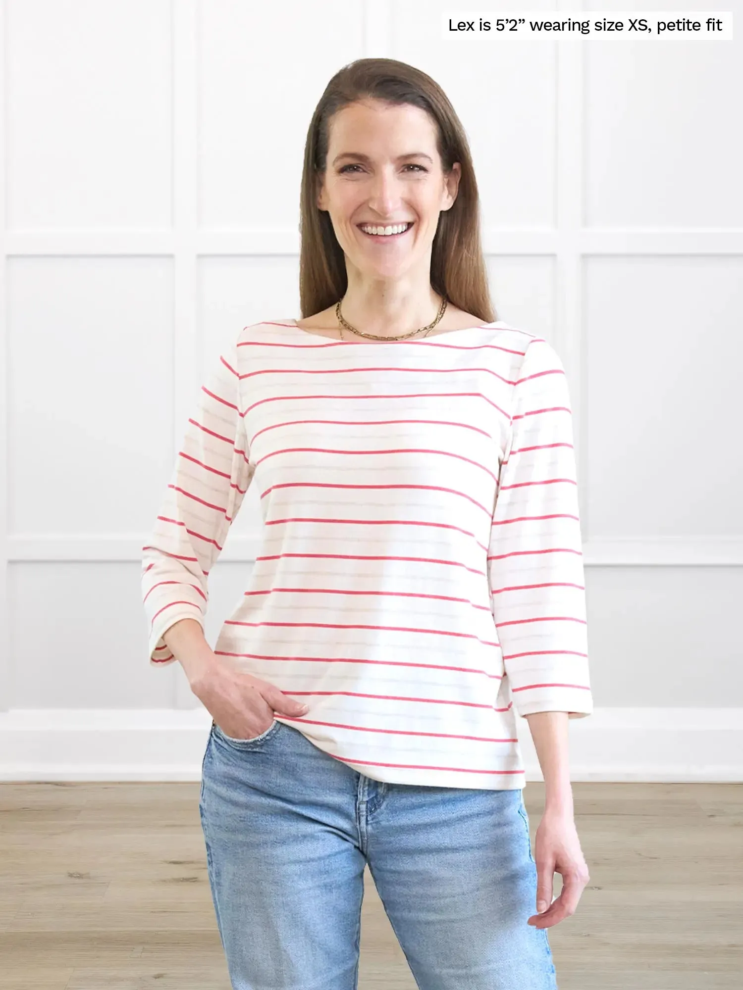 Mahala boatneck 3/4 sleeve top | PETITE sold by Miik product image thumbnail 2