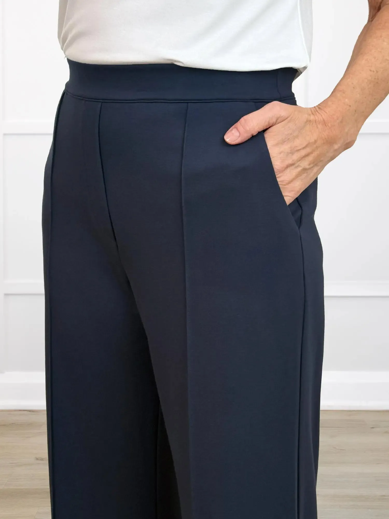 Maxine wide leg pintuck ponte pant | PETITE sold by Miik product image thumbnail 2