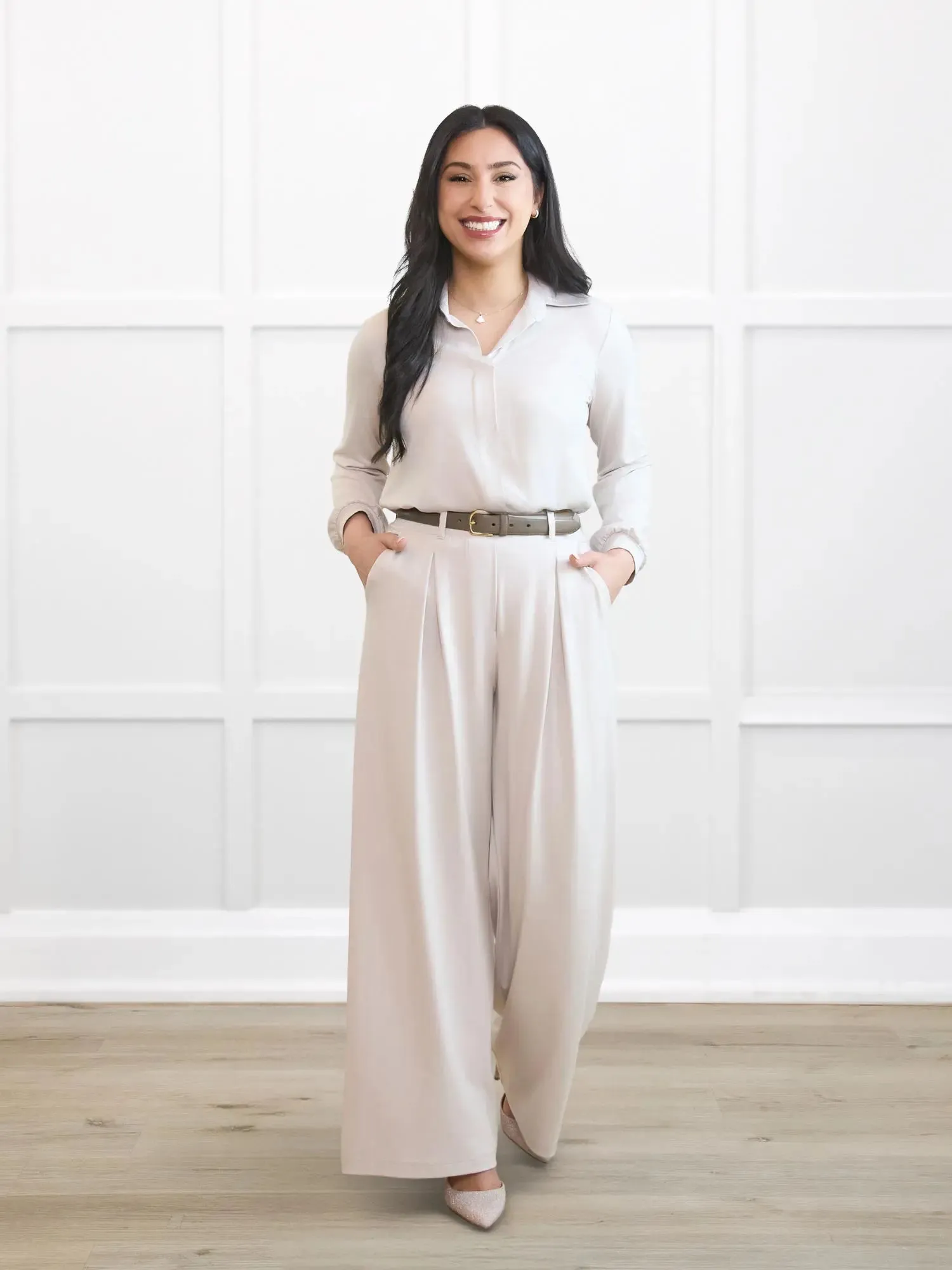 Kiya high waisted wide leg pleated pant | PETITE sold by Miik product image thumbnail 2