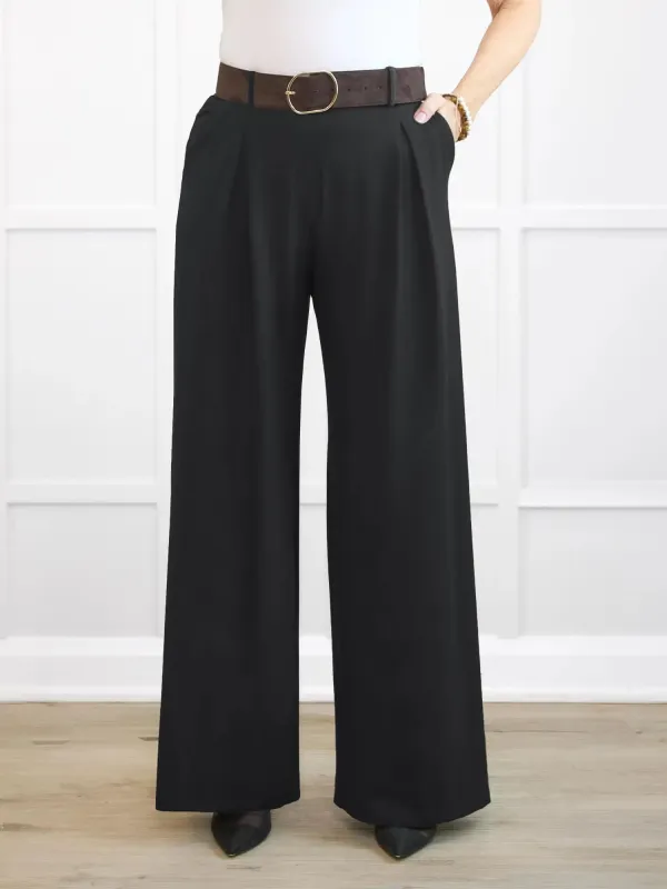 Kiya high waisted wide leg pleated pant | PETITE made by Miik