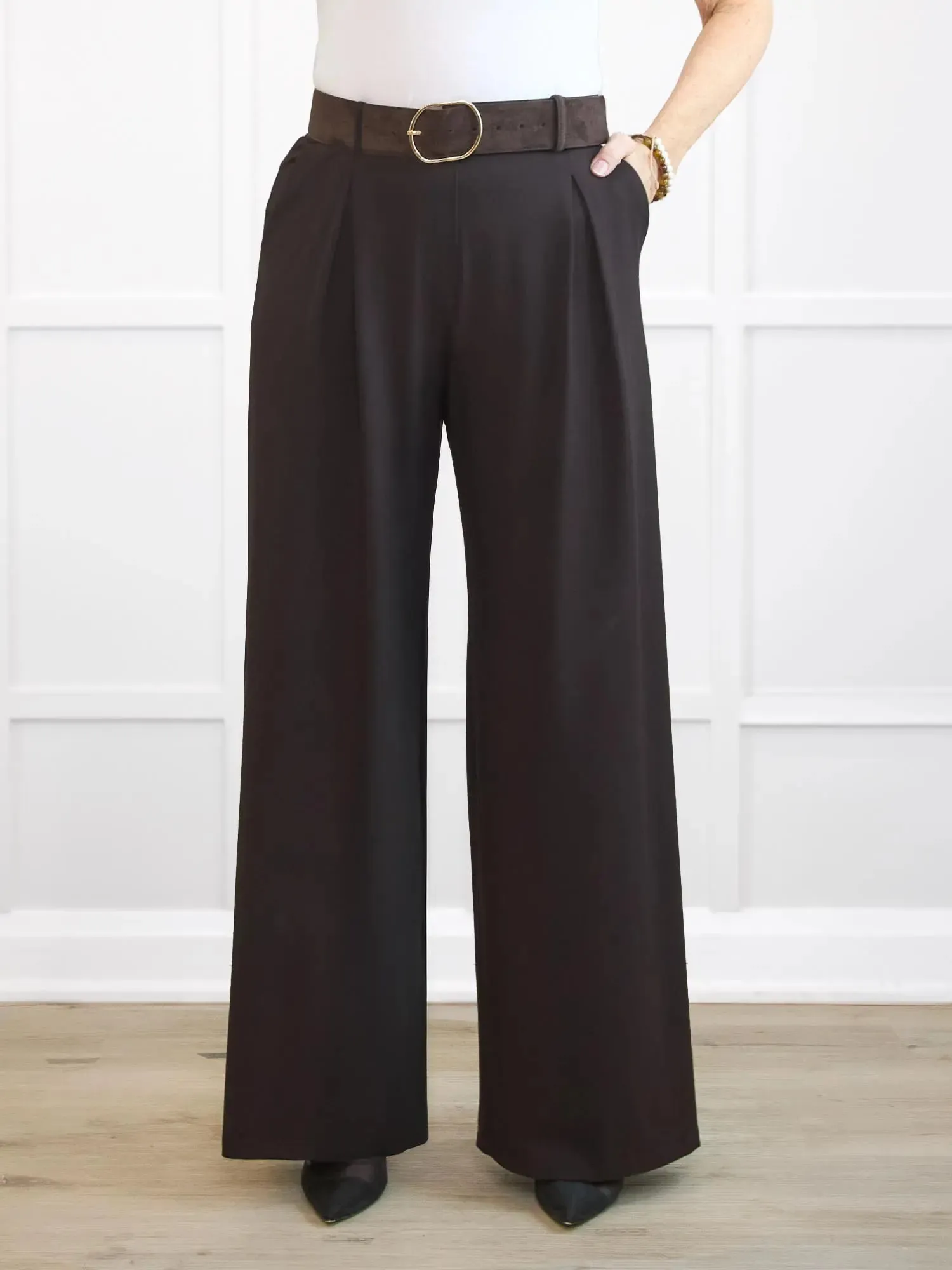 Kiya high waisted wide leg pleated pant | PETITE sold by Miik product image thumbnail 5