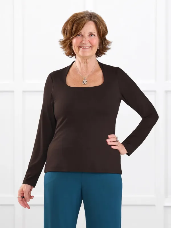 Patrice square neck long sleeve top made by Miik