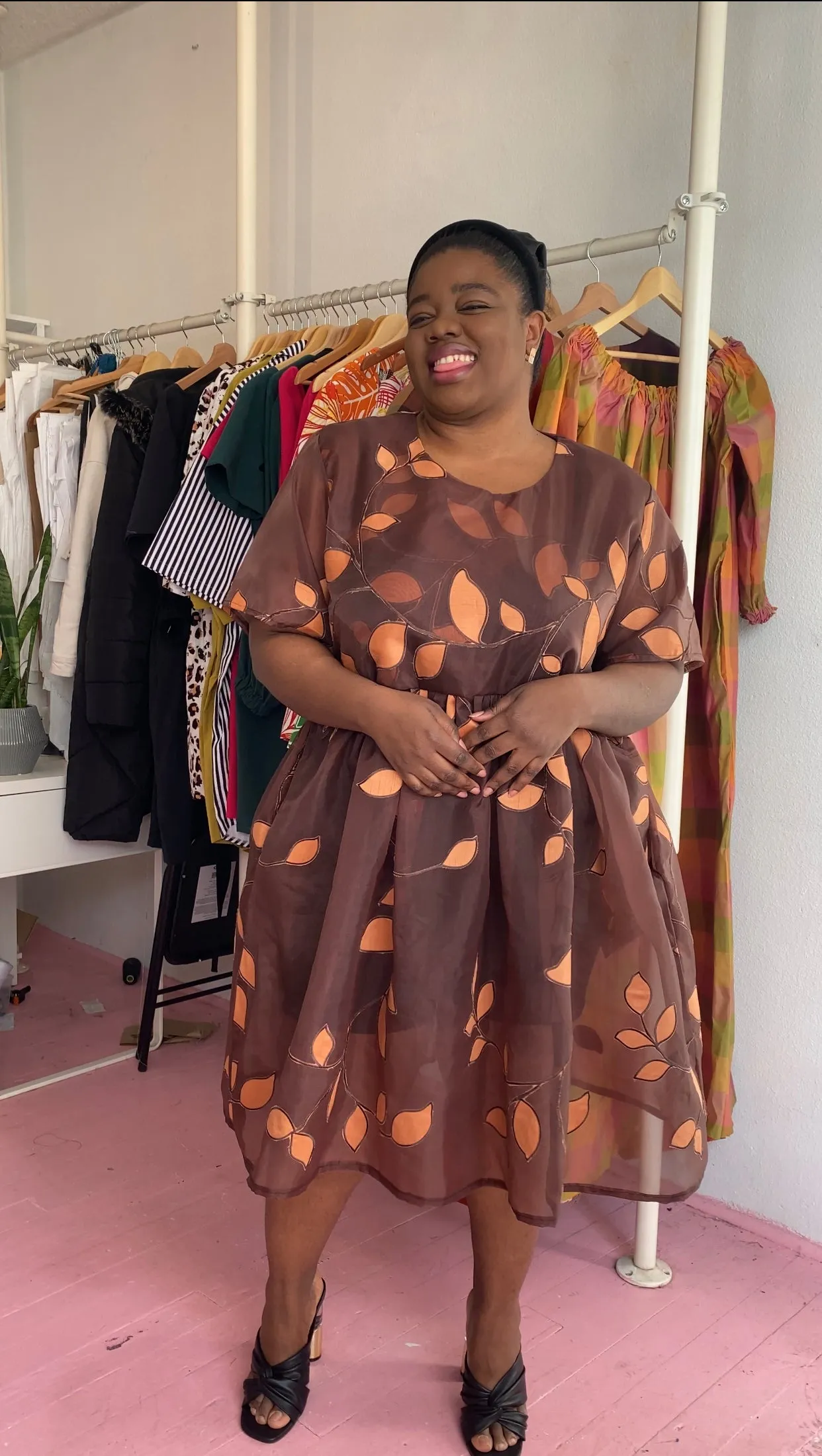 Brown Sheer Sunlight Dress L sold by Oge Ajibe product image thumbnail 3