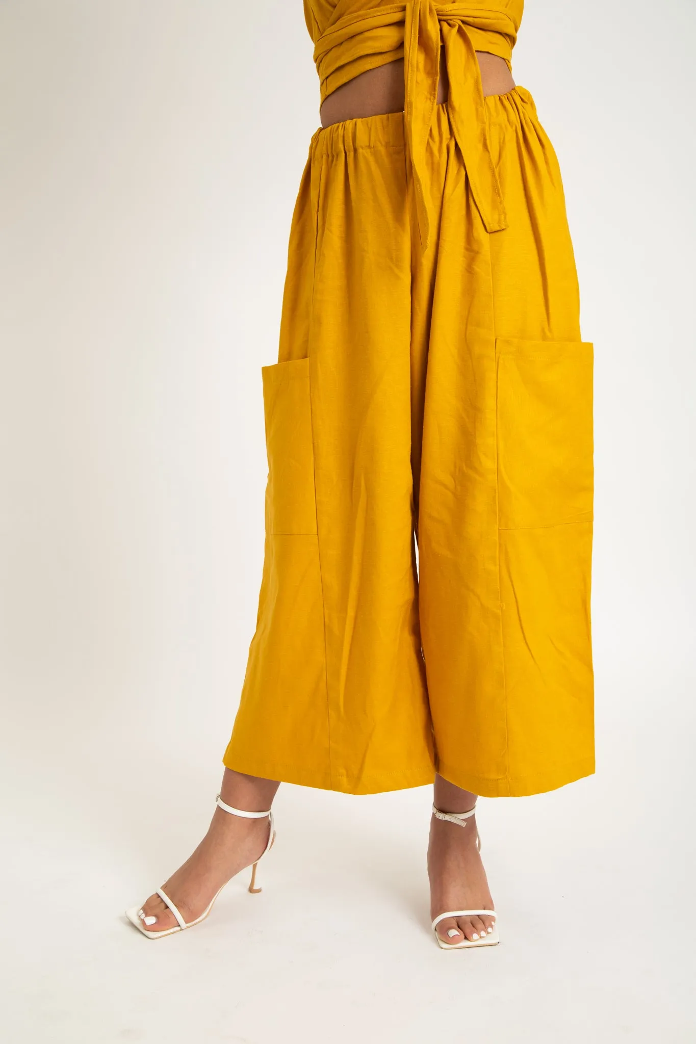 Linen Mustered Yellow Peace Pant sold by Oge Ajibe product image thumbnail 2