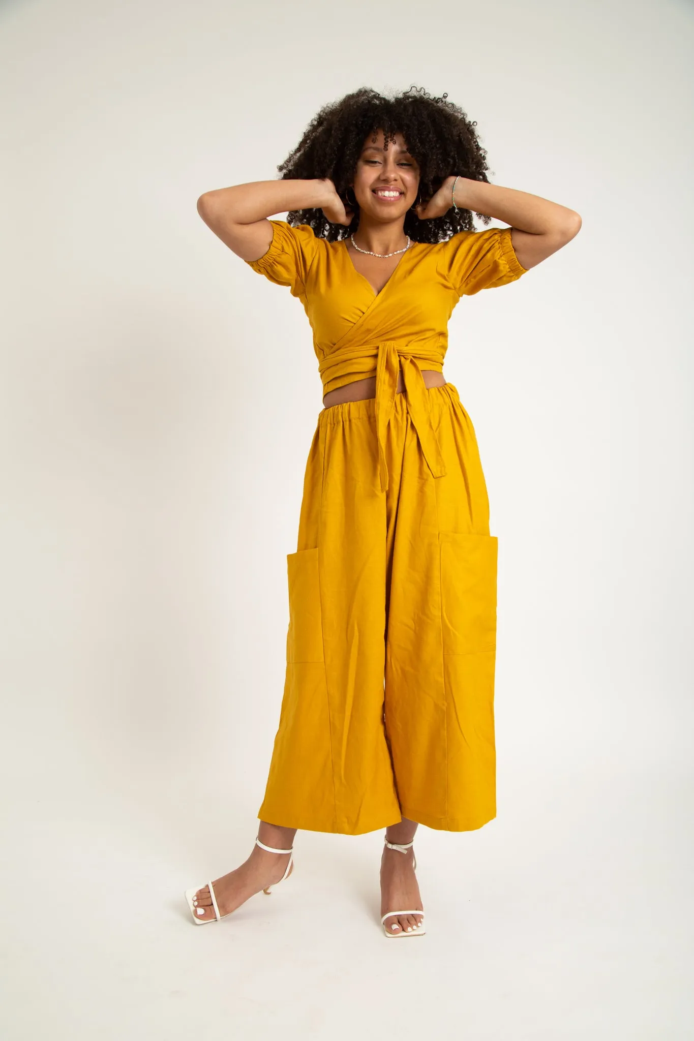 Linen Mustered Yellow Peace Pant sold by Oge Ajibe product image thumbnail 3