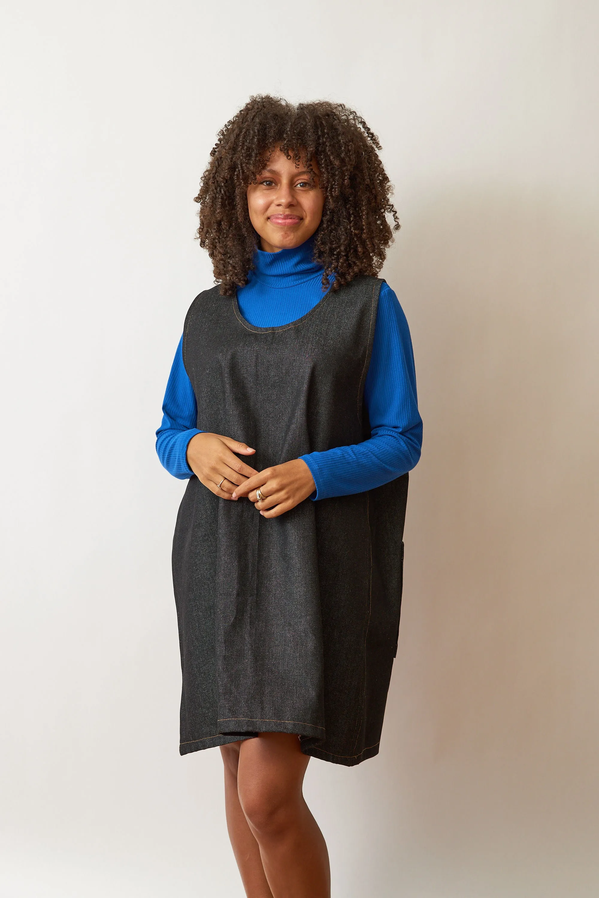 Blue Denim Reversible Pinafore Dress sold by Oge Ajibe product image thumbnail 5