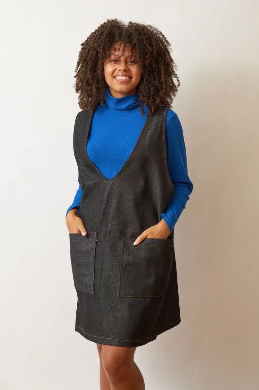 Blue Denim Reversible Pinafore Dress sold by Oge Ajibe