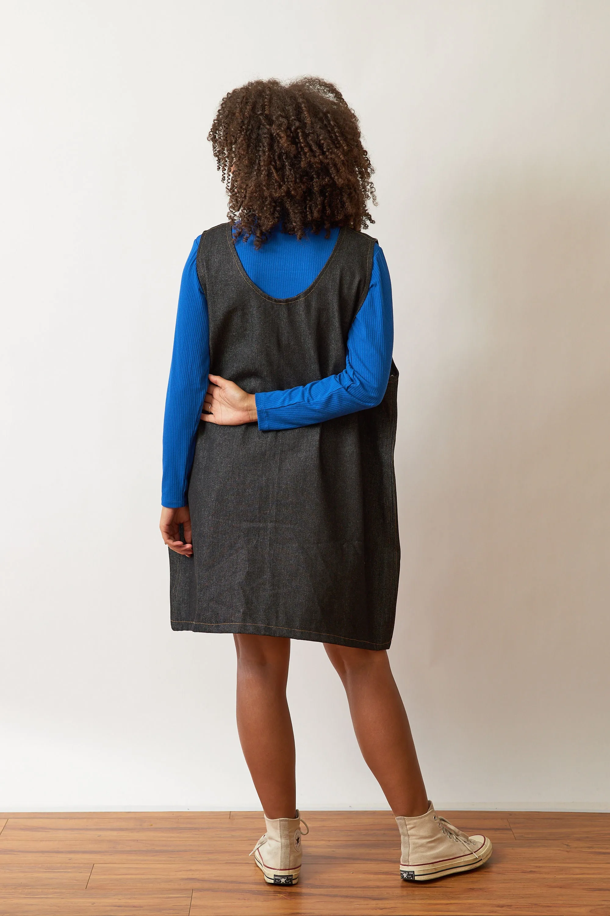 Blue Denim Reversible Pinafore Dress sold by Oge Ajibe product image thumbnail 2