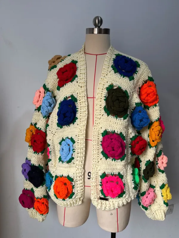 Flower Garden Crochet Cardigan (Pre-order) sold by Oge Ajibe
