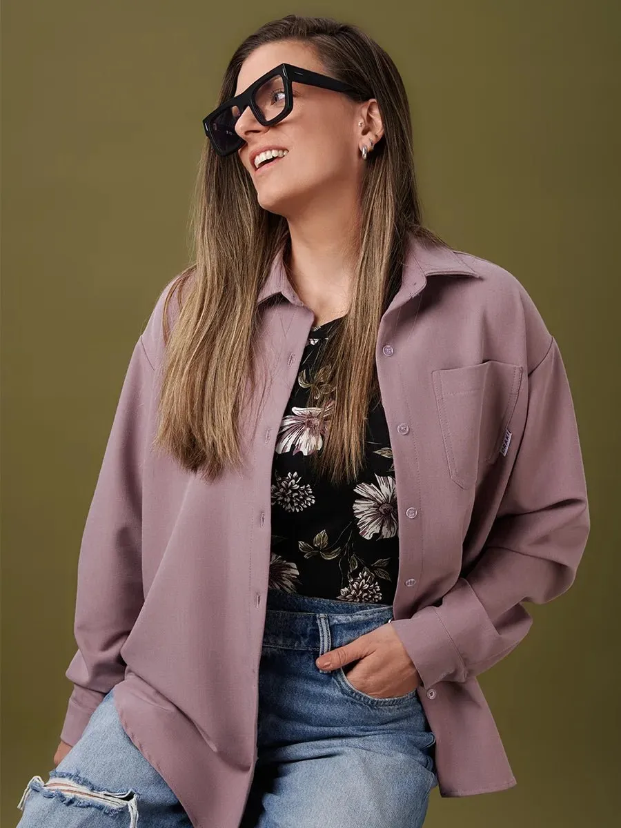 Chemise Longue Flowy Très Ample - Rose Antique sold by Oraki