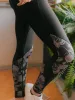 Legging Contrastant Imprimé Taille Haute Ecomove - Mystère sold by Oraki