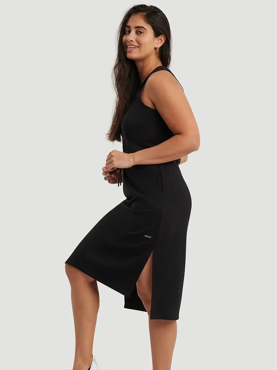 Robe Sans Manches Midi avec Fentes Latérales Ponte Finesse - Noir sold by Oraki product image thumbnail 2