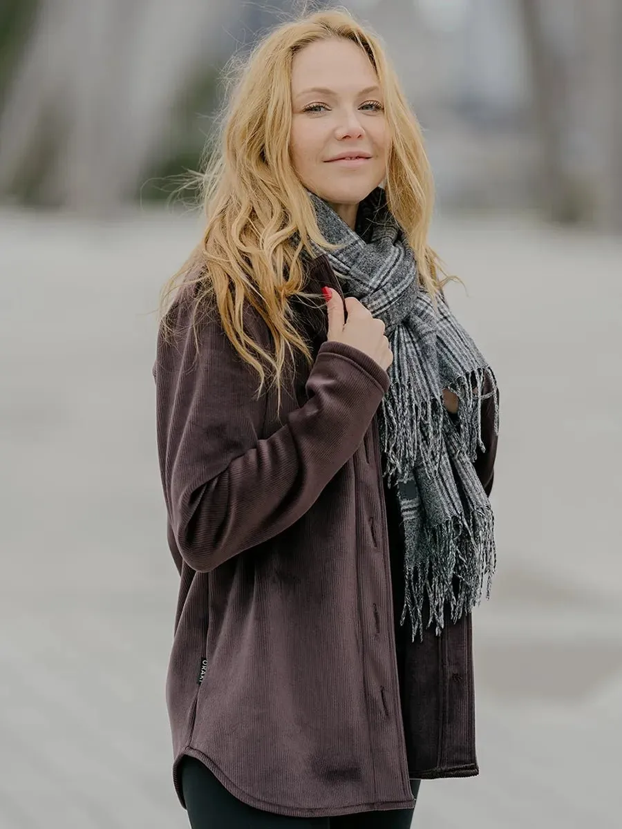 Surchemise Longue en Velours Côtelé - Prune au Chocolat sold by Oraki product image thumbnail 3