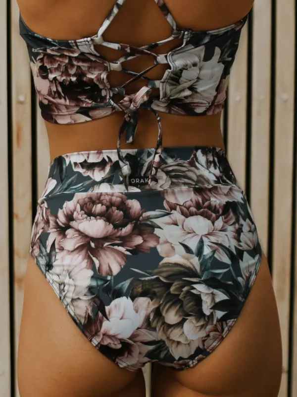 Bas de Bikini Taille Haute Classique – Romantica Rose Brown sold by Oraki