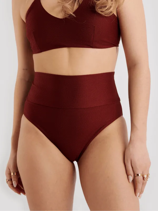 Bas de Bikini Texturé Taille Haute Monarque - Porto sold by Oraki