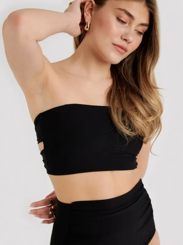 Haut de Bikini Bandeau avec Bretelles Amovibles Sunny - Noir sold by Oraki