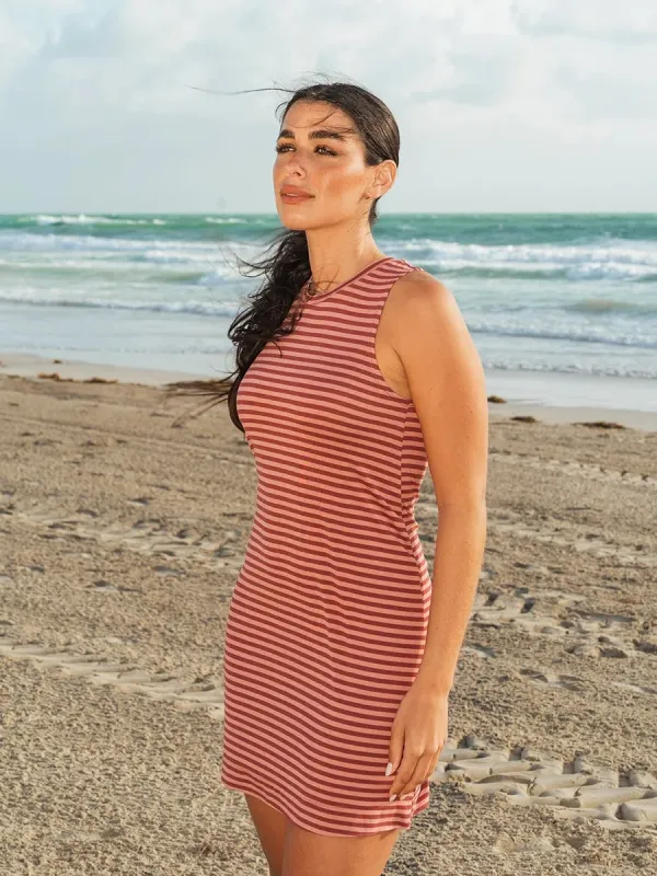Robe Sans Manches Décontractée Ecovero™ - Rayures Toscane made by Oraki