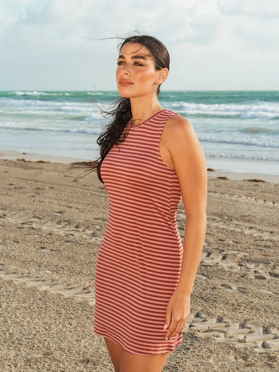 Robe Sans Manches Décontractée Ecovero™ - Rayures Toscane sold by Oraki