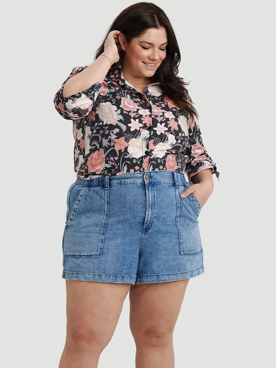 Chemise Ajustée Twill Extensible - Pivoines Noires sold by Oraki product image thumbnail 2