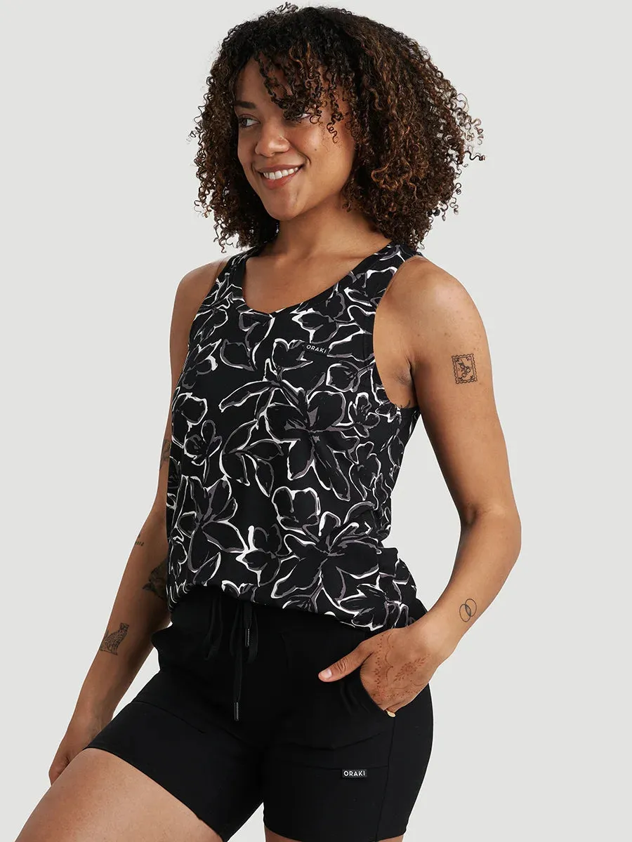 Tunique Sans Manches avec Col en V - Fleurs de Minuit sold by Oraki product image thumbnail 4