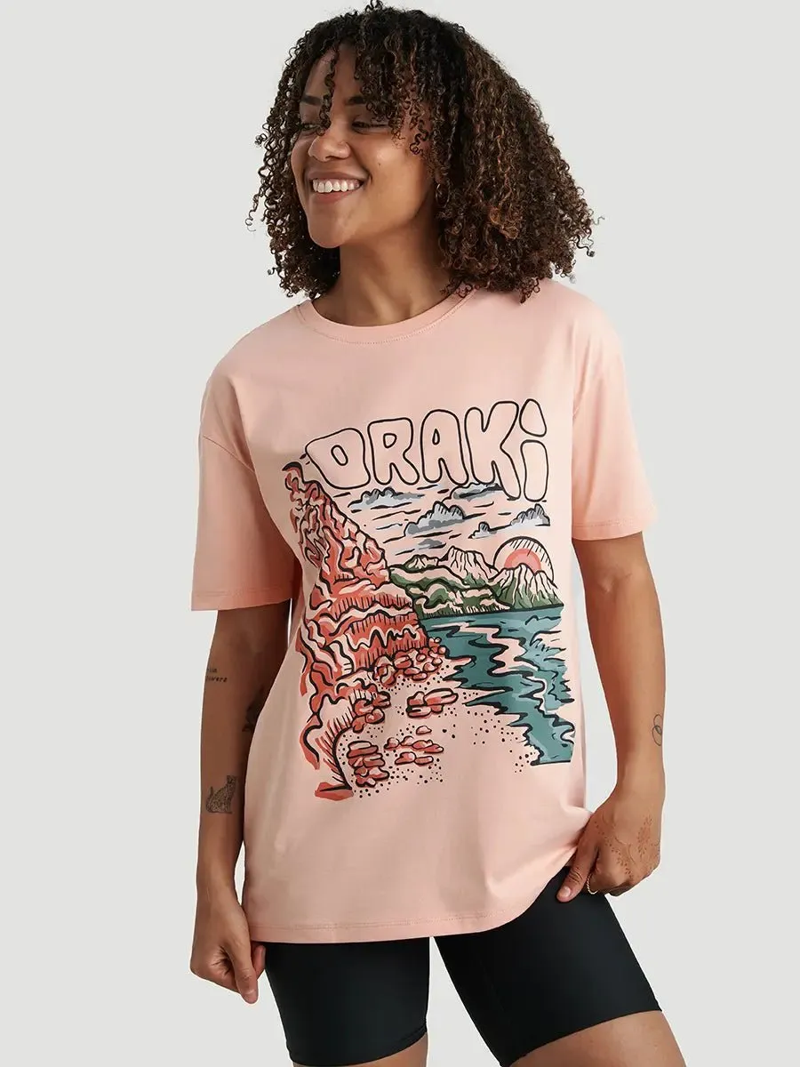 T-Shirt Ample Imprimé Jersey Fluide - Sunset Groove sold by Oraki product image thumbnail 4