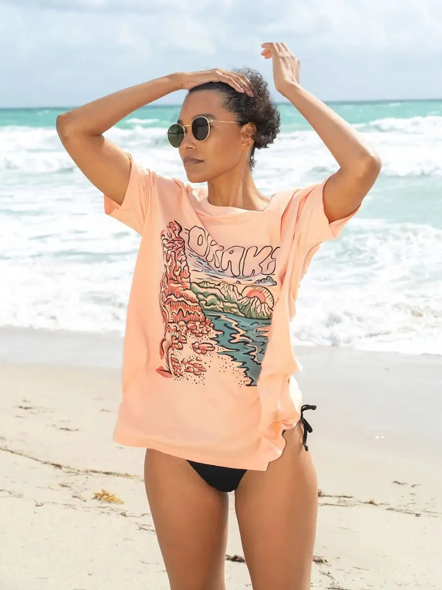 T-Shirt Ample Imprimé Jersey Fluide - Sunset Groove sold by Oraki product image thumbnail 2