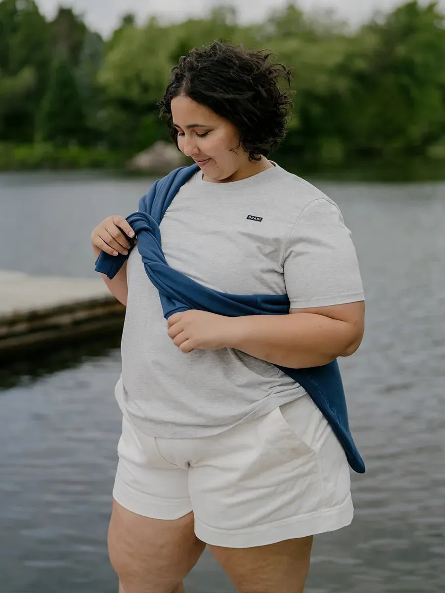 T-Shirt basic jersey fluide - Gris pâle chiné sold by Oraki product image thumbnail 4